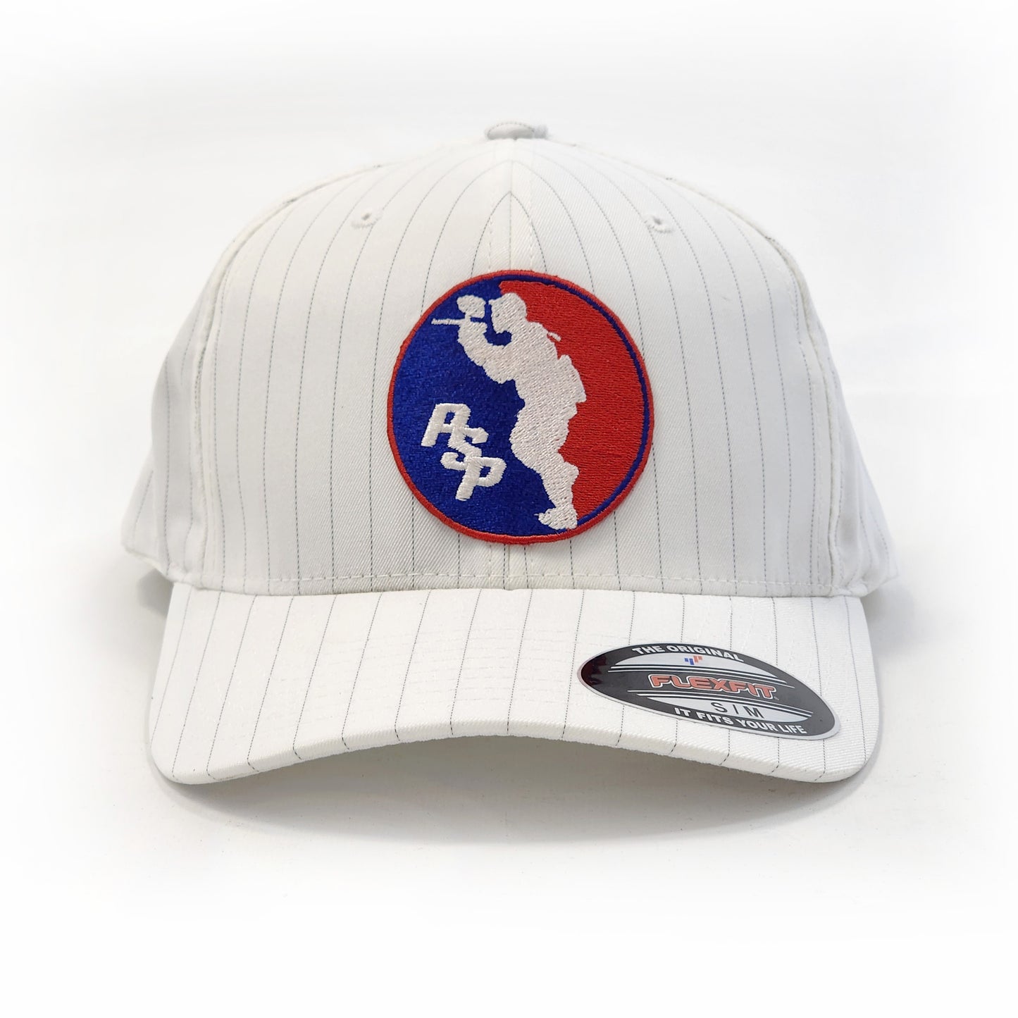 Old School Find - PSP Classic Logo - Flexfit Hat - Pinstripe White