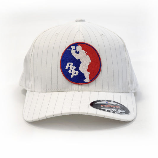Old School Find - PSP Classic Logo - Flexfit Hat - Pinstripe White