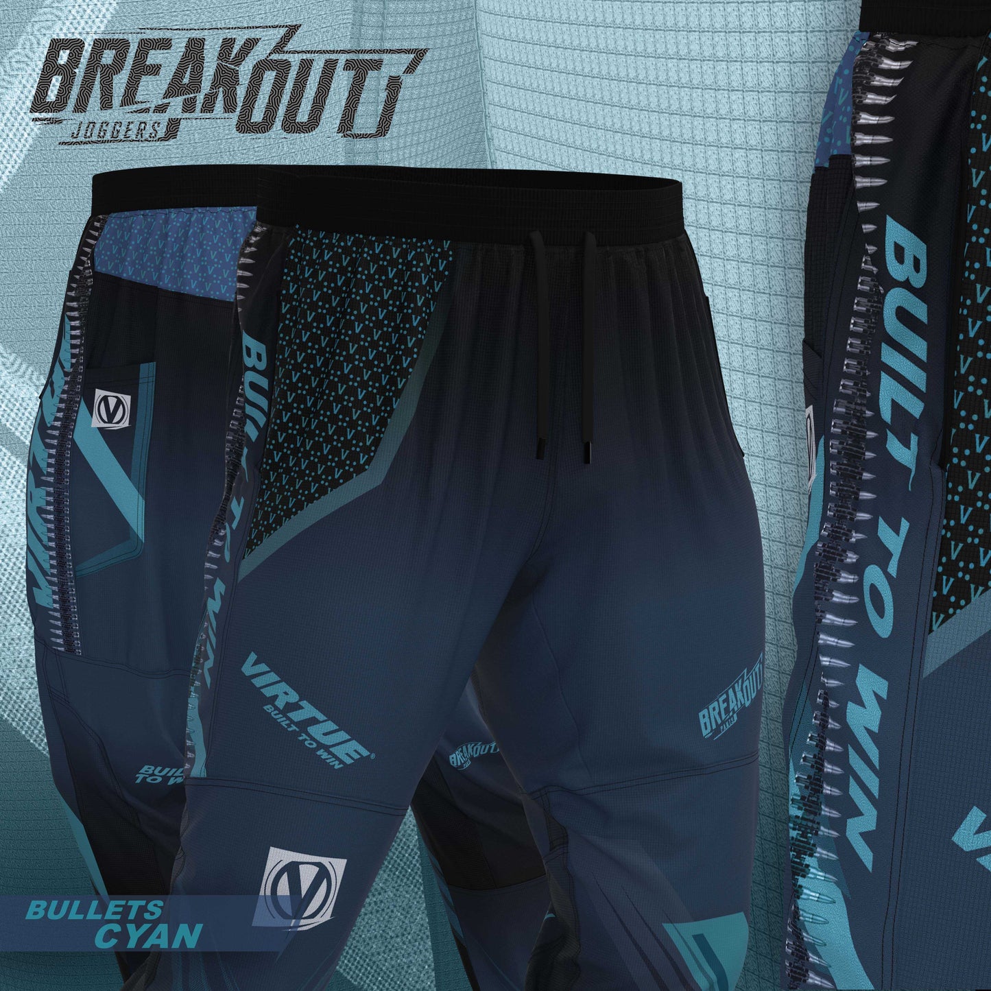 Virtue Breakout Jogger - Bullets Cyan