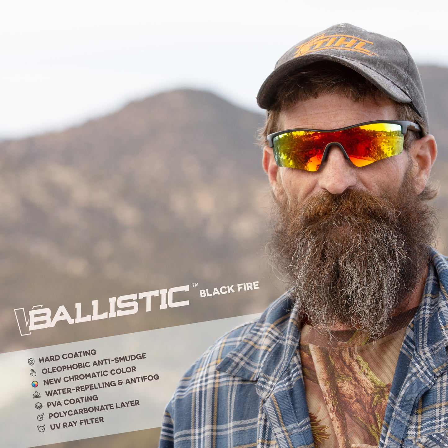Virtue V-Ballistic Sunglasses - Black Fire